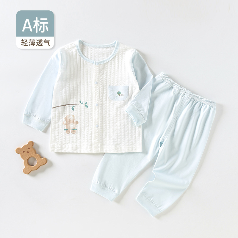 婴儿内衣套装纯棉夏季宝宝分体睡衣儿童家居服轻薄透气婴幼童衣服