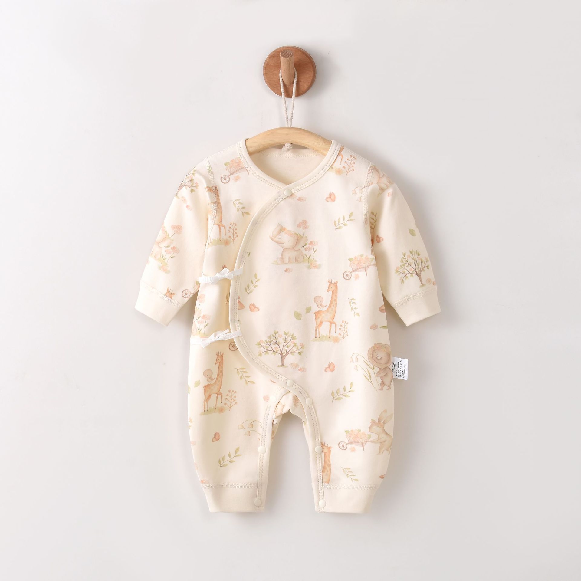 宝宝连体衣春秋纯棉新生儿衣服偏襟和尚服睡衣婴儿哈衣爬服秋装