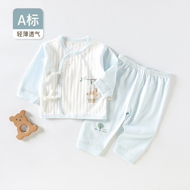 婴儿内衣套装纯棉夏季薄款新生儿无骨和尚服衣服宝宝清凉睡衣透气