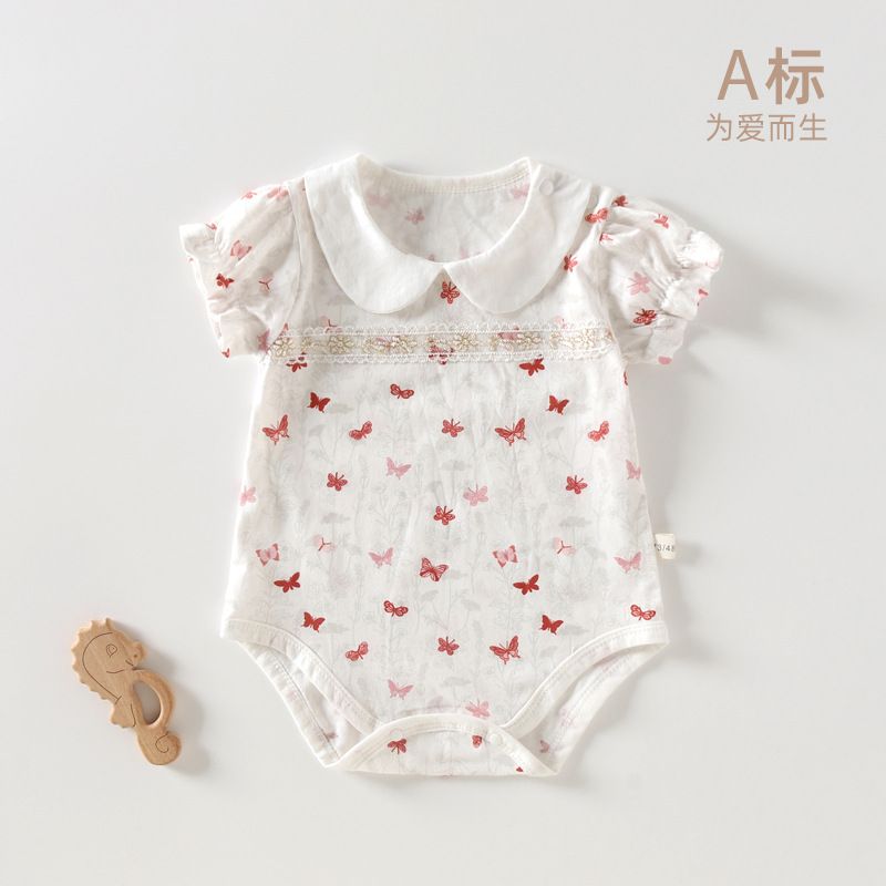 婴儿吊带衣服夏装超萌连体衣夏季新生女宝宝爬服薄款背心包屁哈衣