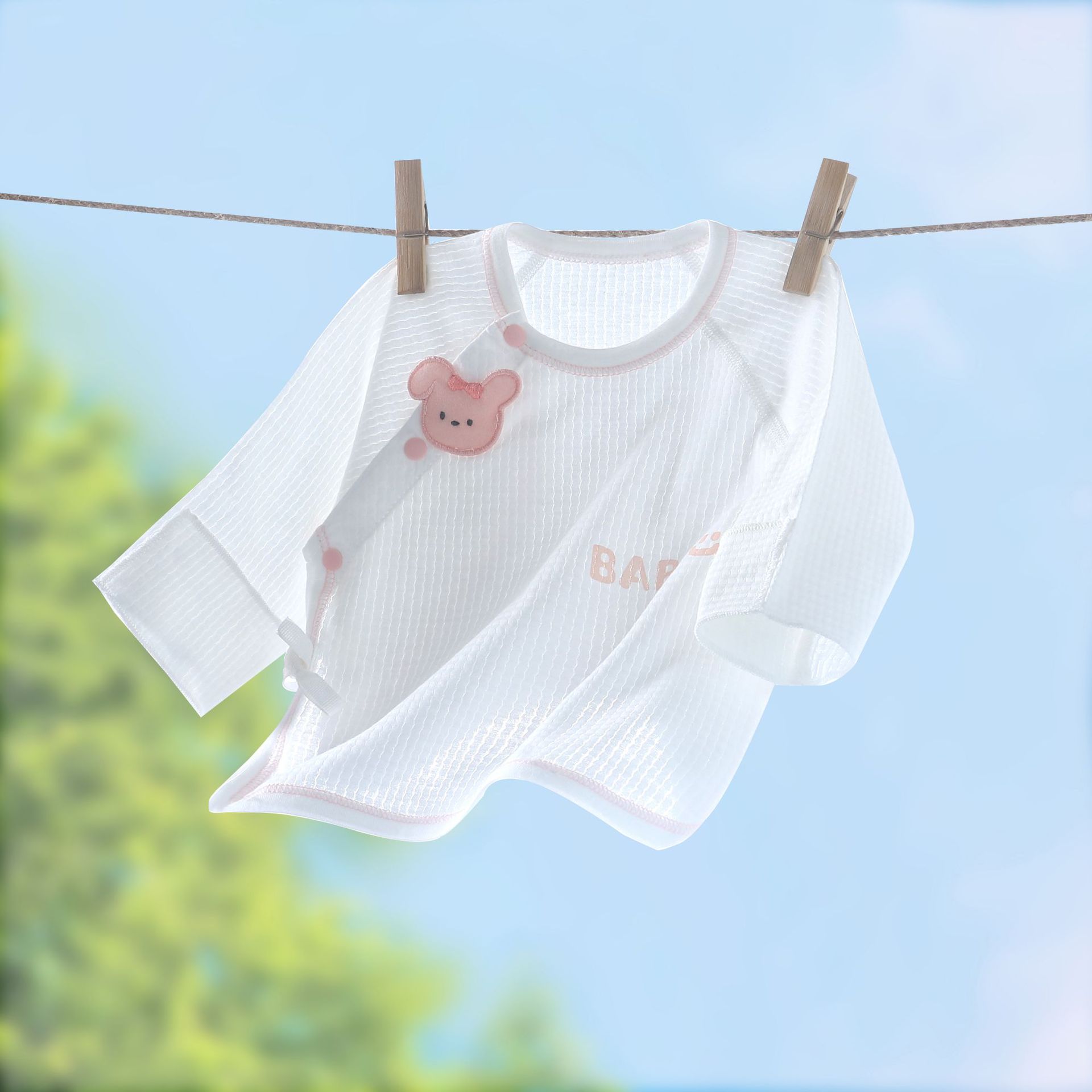 新生婴儿半背衣纯棉a类夏季薄款0-3月初生宝宝月子服和尚服上衣