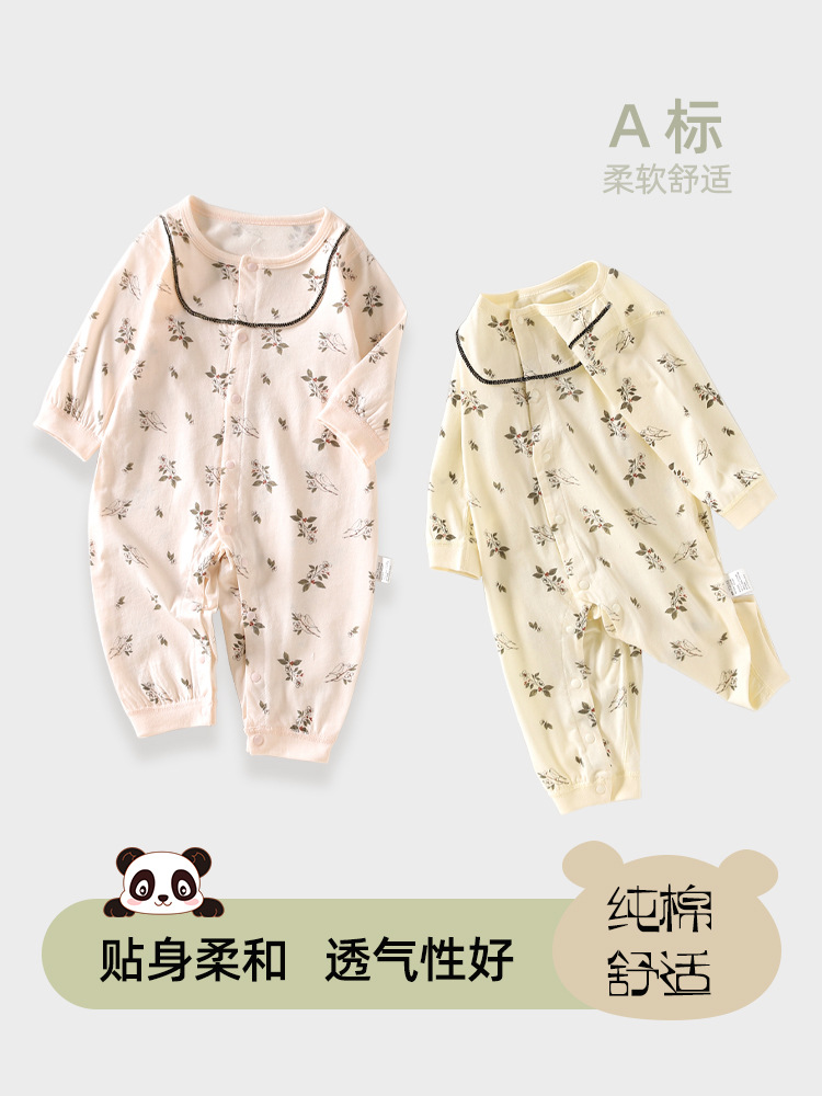 婴儿夏天衣服外穿薄款女宝婴儿连体衣a类夏安阳婴童装空调服睡衣