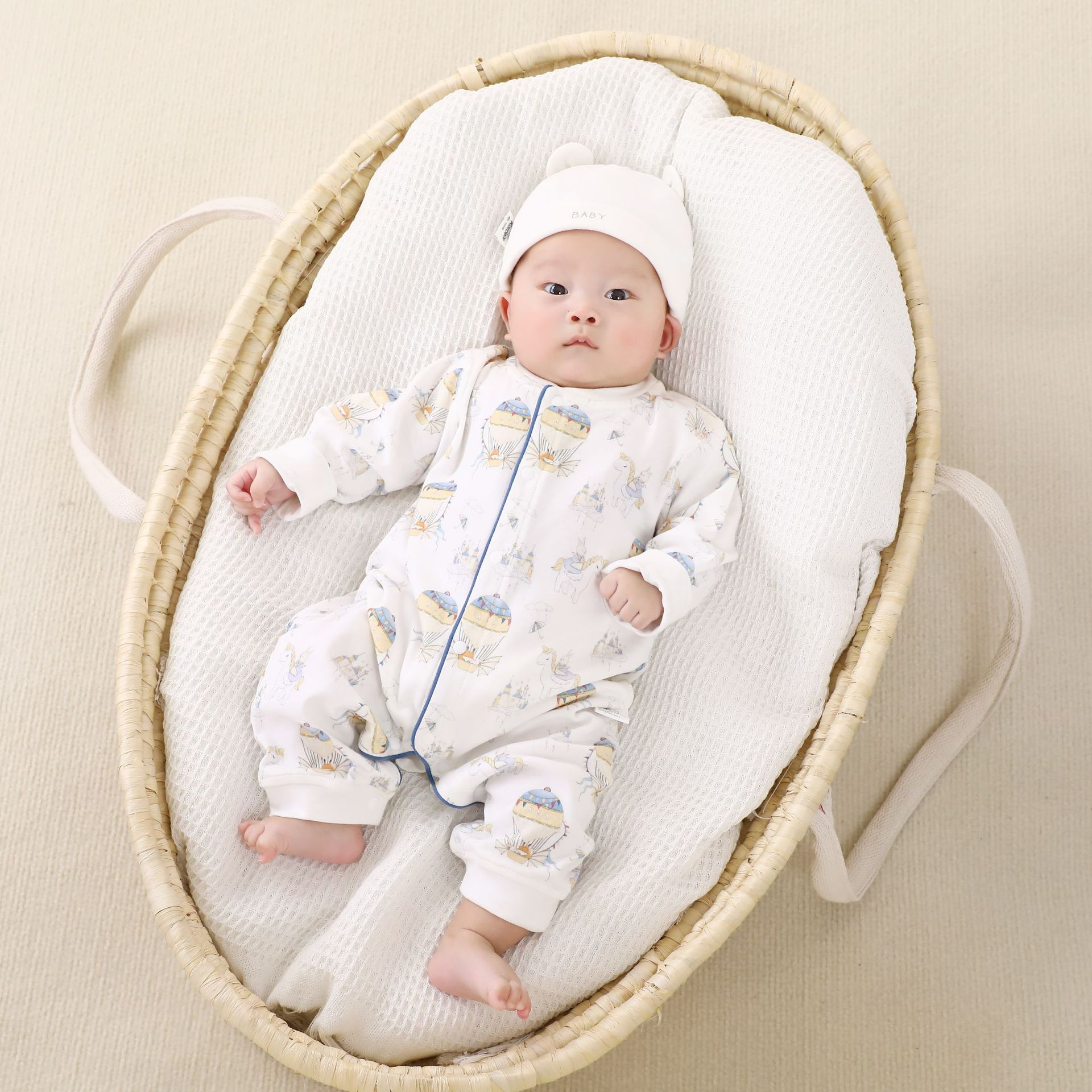婴儿连体衣春秋季新生儿衣服宝宝纯棉男哈衣爬服秋装婴幼儿包屁衣