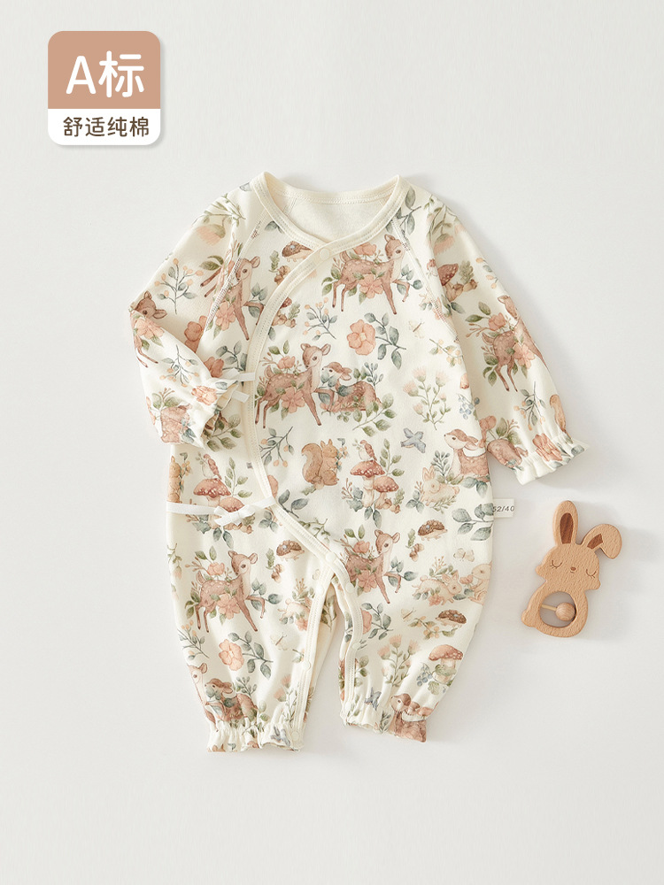 婴儿连体衣纯棉春秋款女宝碎花公主四季衣服新生月子服婴幼儿衣服