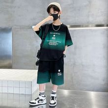 男童夏季短袖套装2025新款中大童帅气炸街男孩夏装休闲宽松运动潮