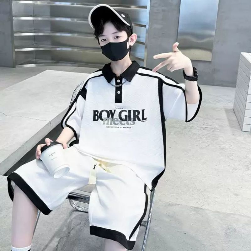 童装男童夏装套装2025新款运动儿童夏季夏款中大童短袖酷帅男孩潮