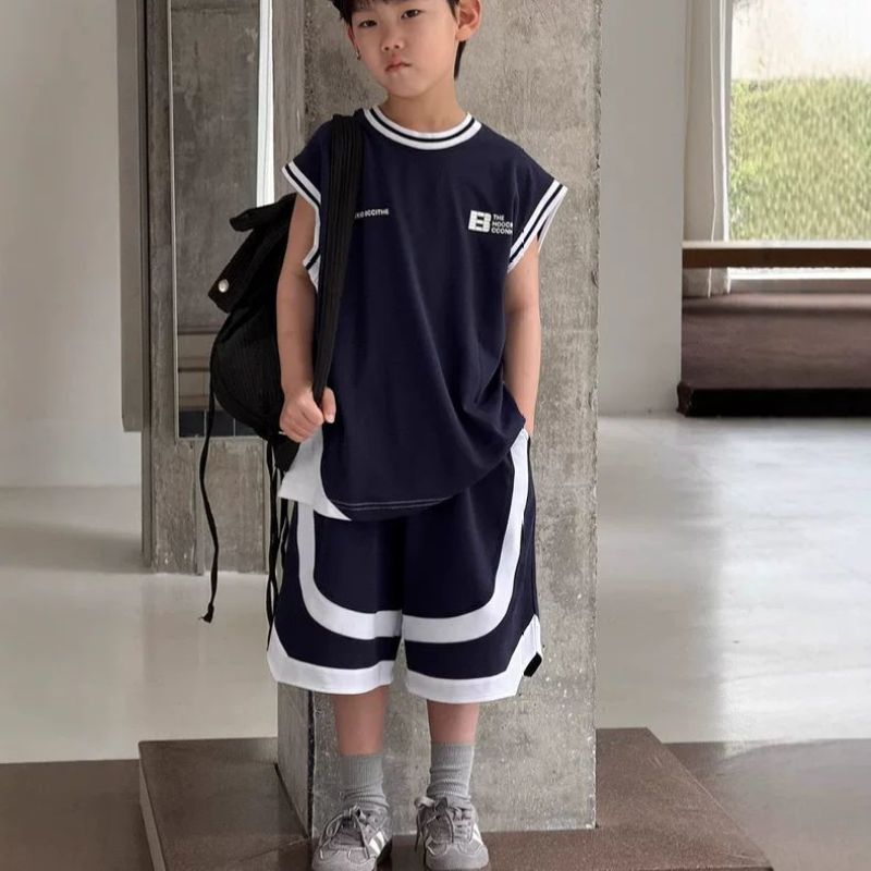 男童篮球服套装儿童夏装中小童宽松背心运动两件套潮韩版