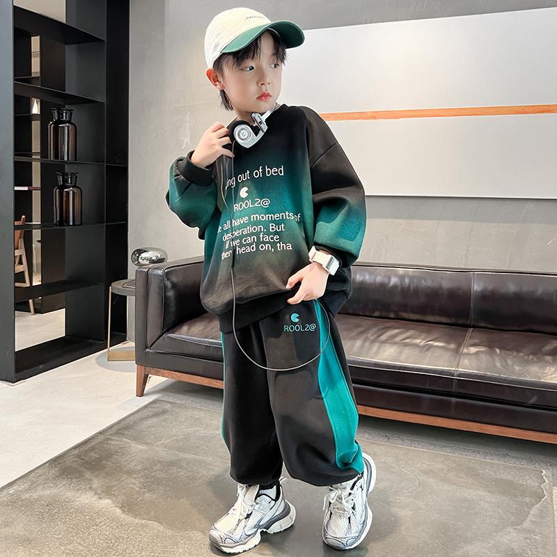男童春秋款卫衣运动服2025新款儿童装男孩秋装套装潮牌炸街酷帅