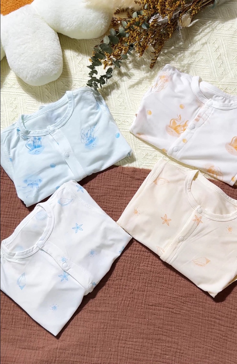 莫代尔婴儿连体衣新生儿爬服婴儿衣服无骨宝宝家居服新生儿连体衣