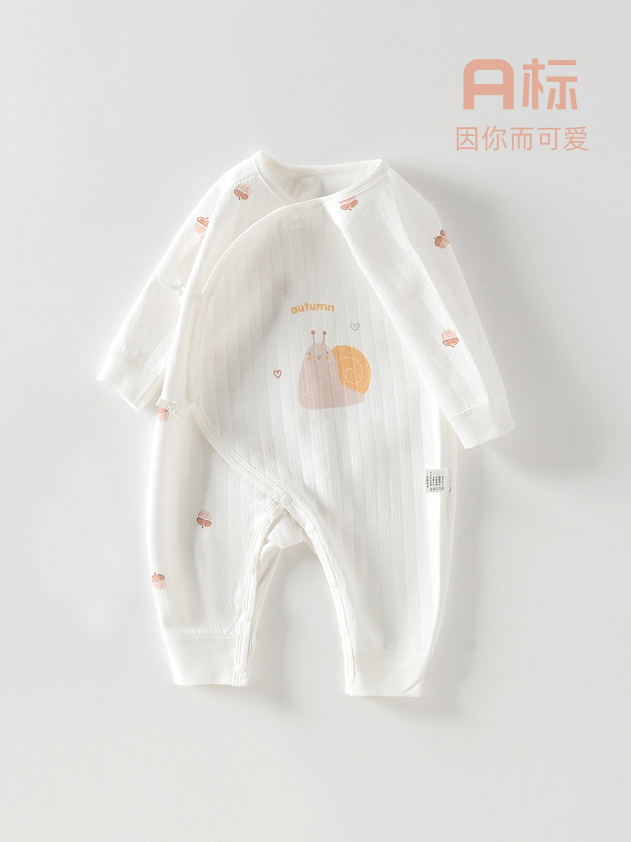 新生婴儿衣服春秋初生纯棉无骨蝴蝶哈衣宝宝和尚服秋季婴儿连体衣