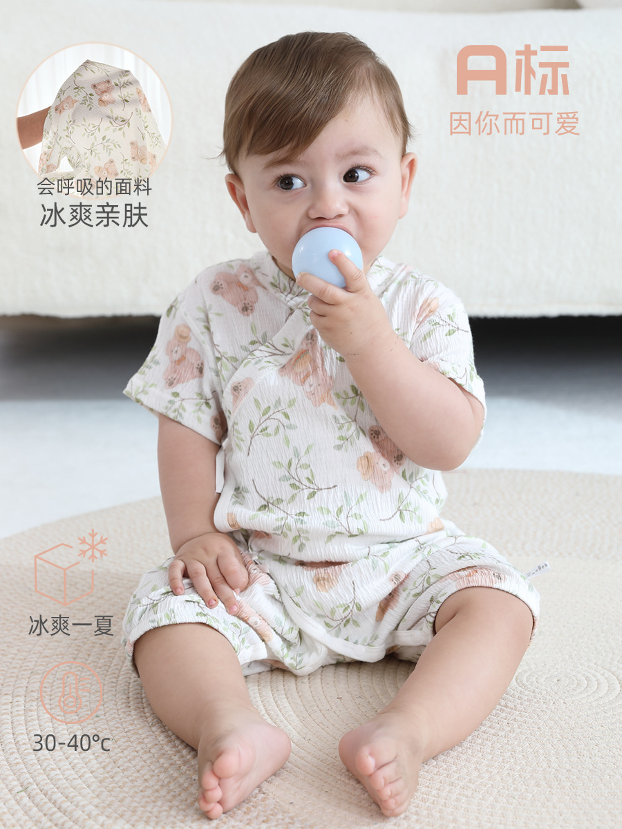 婴儿衣服夏季宝宝爬服a类新生儿衣服无骨宝宝哈衣薄款婴儿连体衣
