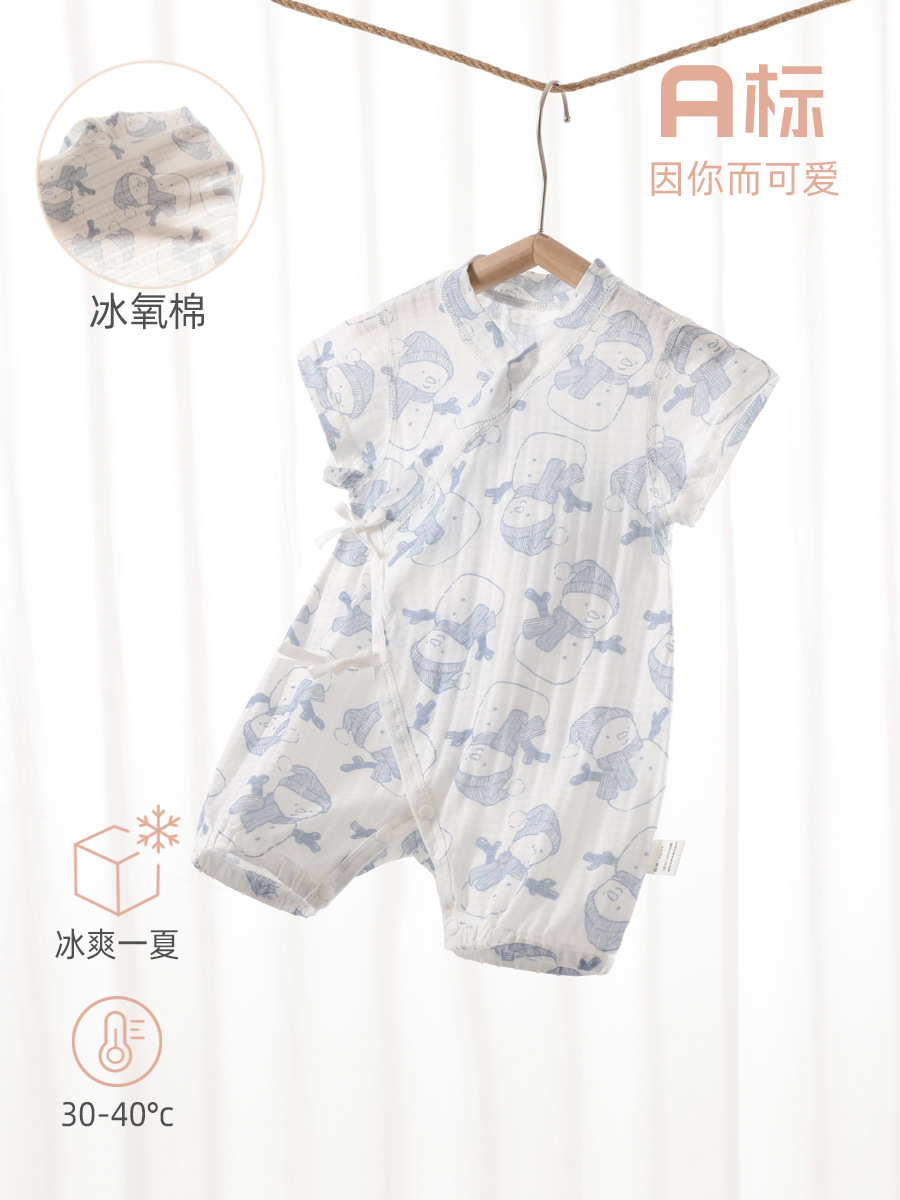 婴儿连体衣薄新生儿和尚服冰氧棉婴儿衣服夏款宝宝爬服宝宝连体衣