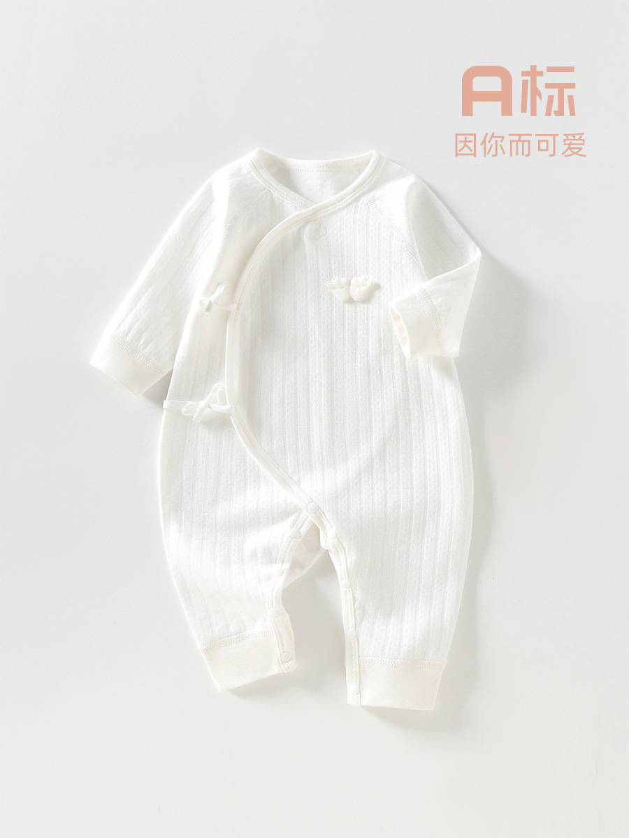 婴儿连体衣四季款宝宝无骨爬服婴儿衣服秋a类和尚服新生儿蝴蝶衣