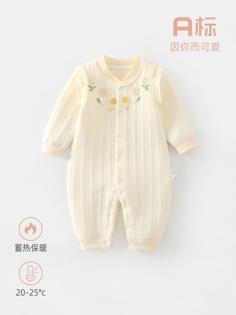 婴儿连体衣春秋女宝宝哈衣无骨女宝宝外出服婴儿衣服新生儿连体衣