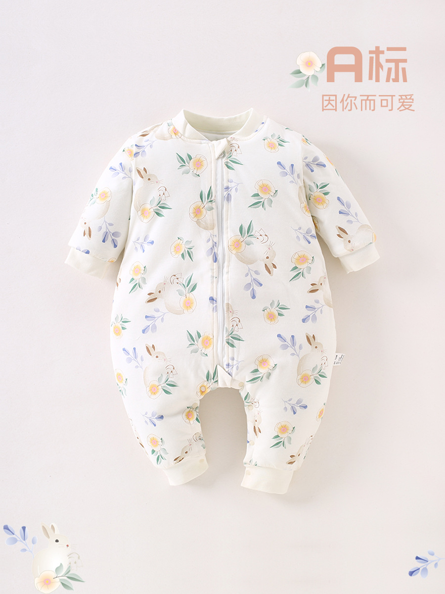 婴儿睡袋a类婴幼儿拉链防踢被120g加厚棉宝宝连体衣宝宝分腿睡袋