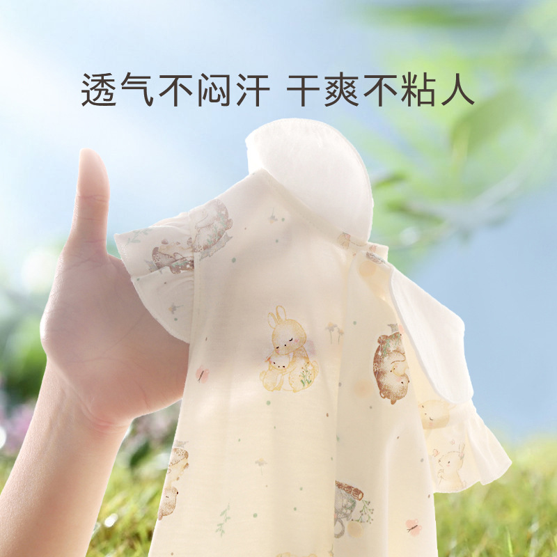 夏款女宝宝短袖连体衣夏季薄款半袖哈衣夏装外穿超萌可爱女孩爬服