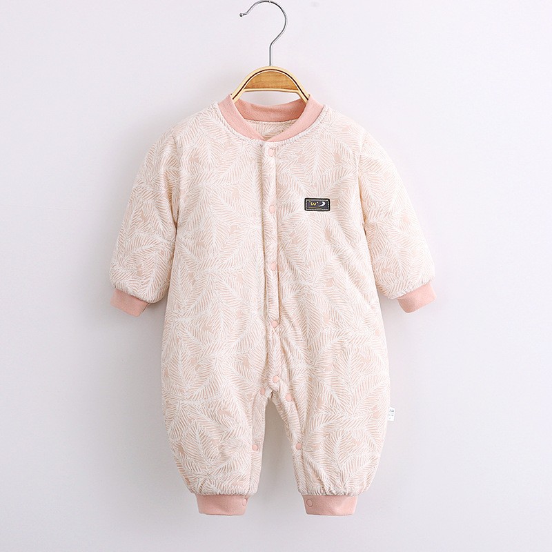 婴儿连体衣秋冬装夹棉加棉纯棉宝宝外出服新生儿衣服保暖初生外套