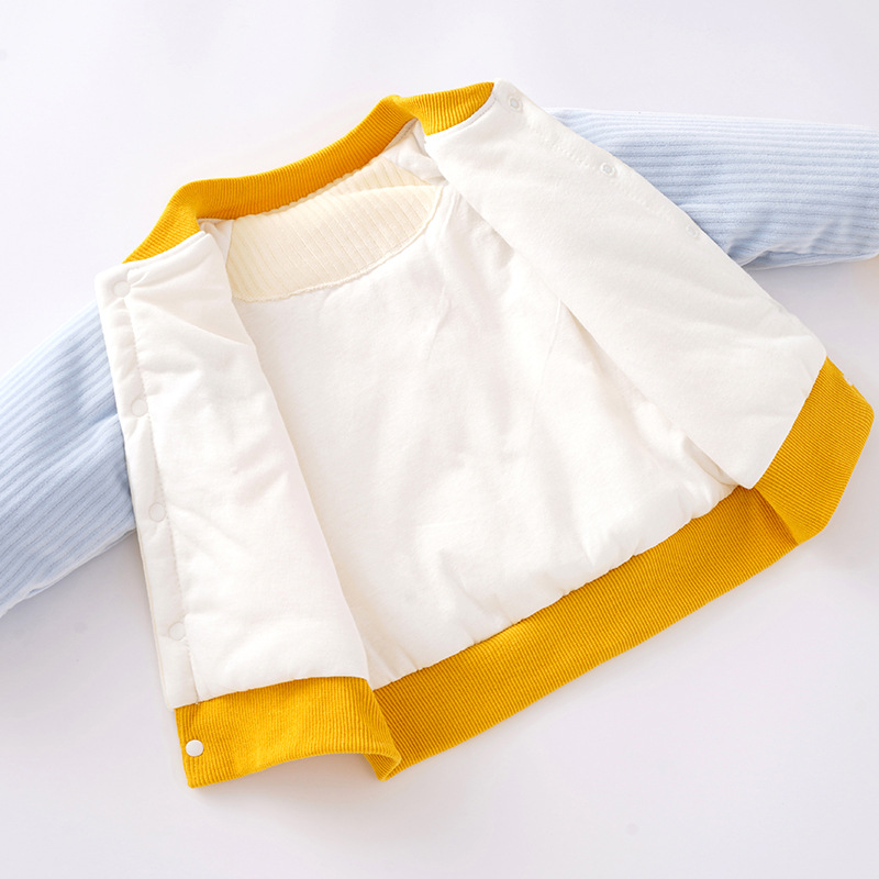  宝宝保暖衣套装三层夹棉儿童棉袄棉裤夹棉婴儿衣服秋冬加厚 男童女