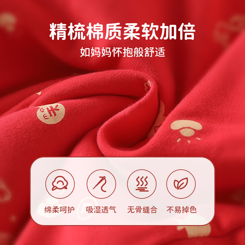婴儿拜年服冬季礼服百日周岁抓周中国风龙年新年装喜庆宝宝过年服