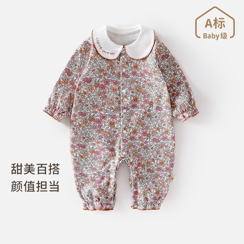 新生婴儿衣服春秋款婴儿连体衣纯棉a类初生宝宝可爱外出哈衣爬服