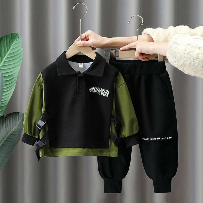 童装男童春装套装2024新款男宝宝春秋款运动衣服儿童春季 卫衣潮装