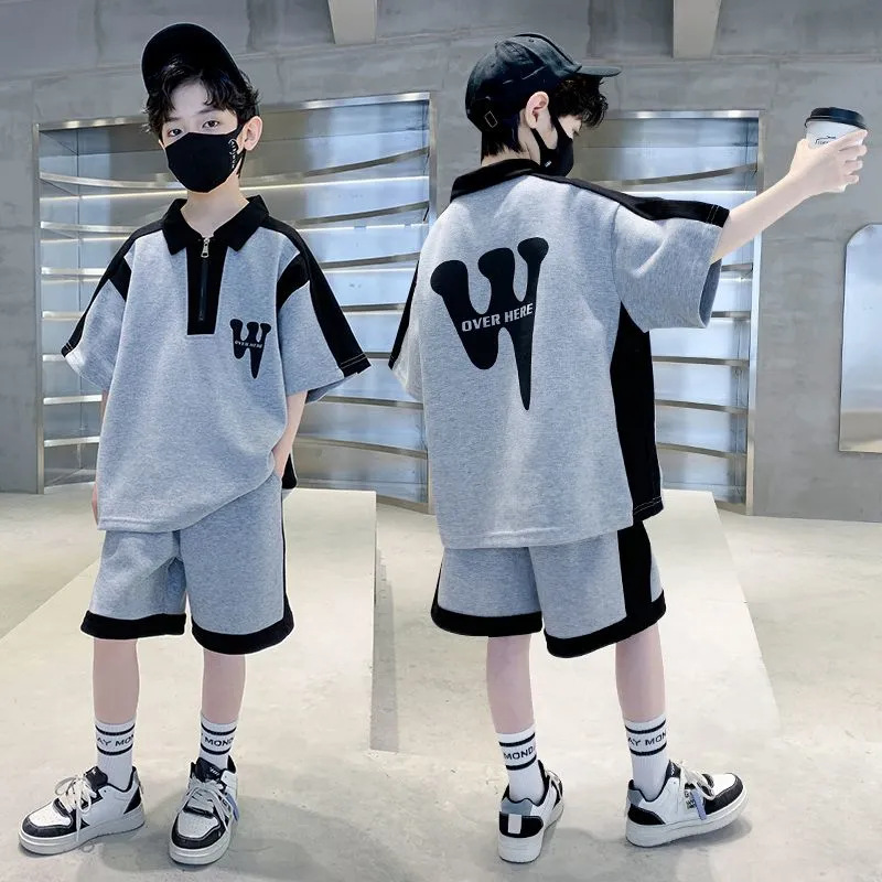 男童夏季短袖套装儿童2024新款休闲宝宝薄款夏装衣服中大童运动爆