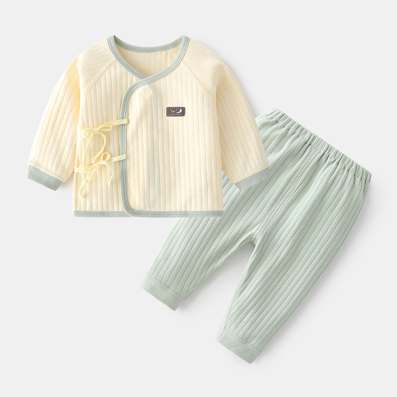 新生婴儿套装纯棉春秋款衣服两件套分体宝宝内衣秋衣裤初生和尚服