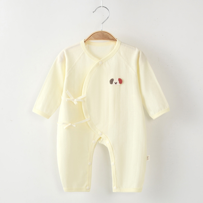 新生儿衣服纯棉初生婴儿连体衣夏季空调服薄款0到3个月哈衣爬服