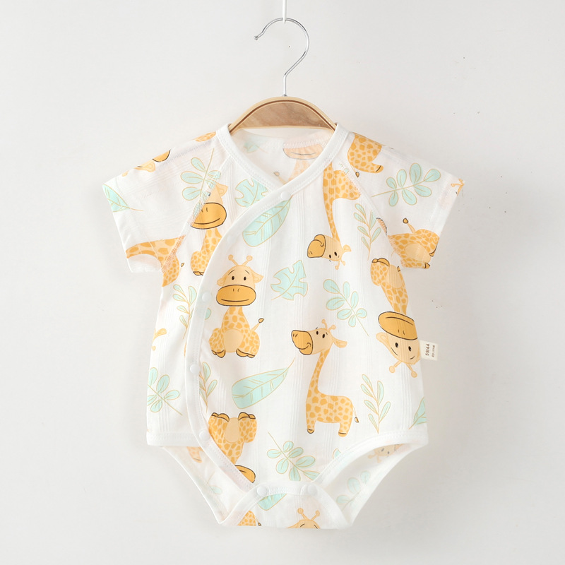 包屁衣夏季婴儿连体衣短袖薄款三角哈衣新生儿衣服宝宝爬服透气