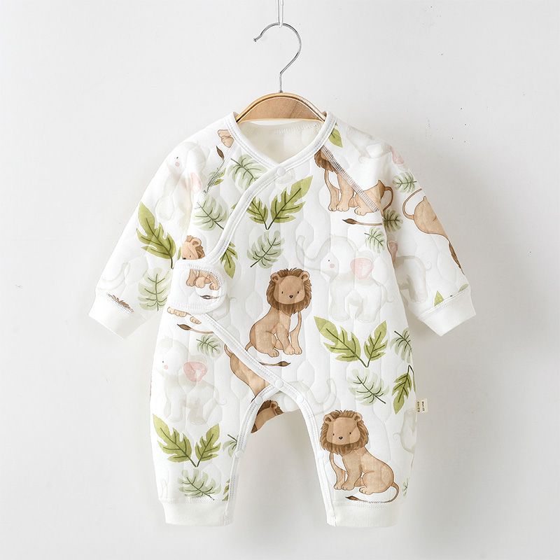 新生儿衣服秋冬纯棉无骨保暖宝宝和尚服刚出生婴儿加厚连体衣哈衣