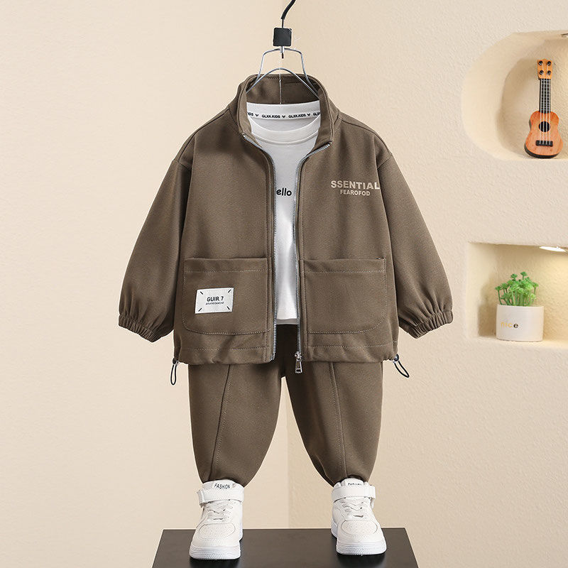 男童春季两件套装2024新款洋气男宝宝春秋装运动衣服儿童休闲帅气