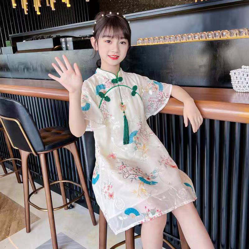 女童旗袍连衣裙夏季2024新款儿童装洋气夏装女孩夏款公主裙子夏天