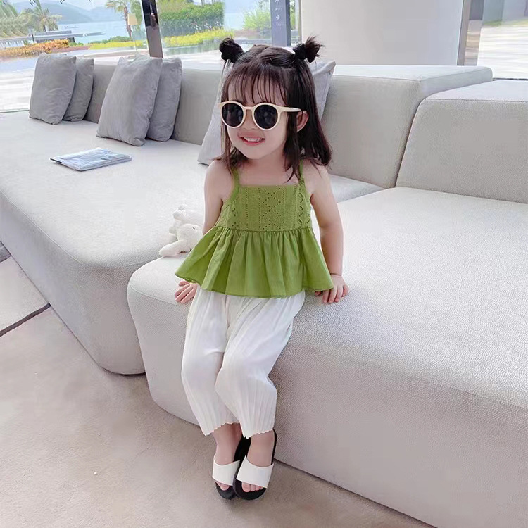 儿童夏季套装女童装洋气夏装2024新款薄款宝宝两件套女孩时髦衣服
