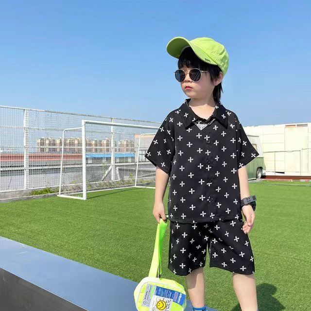 男童夏装短袖套装2024年新款儿童洋气宝宝运动帅气韩版夏季潮童装