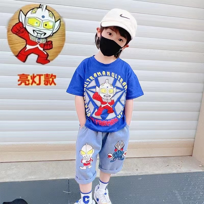 童装奥特曼男童夏装新款儿童短袖痞帅男小童夏季衣服宝宝夏天套装