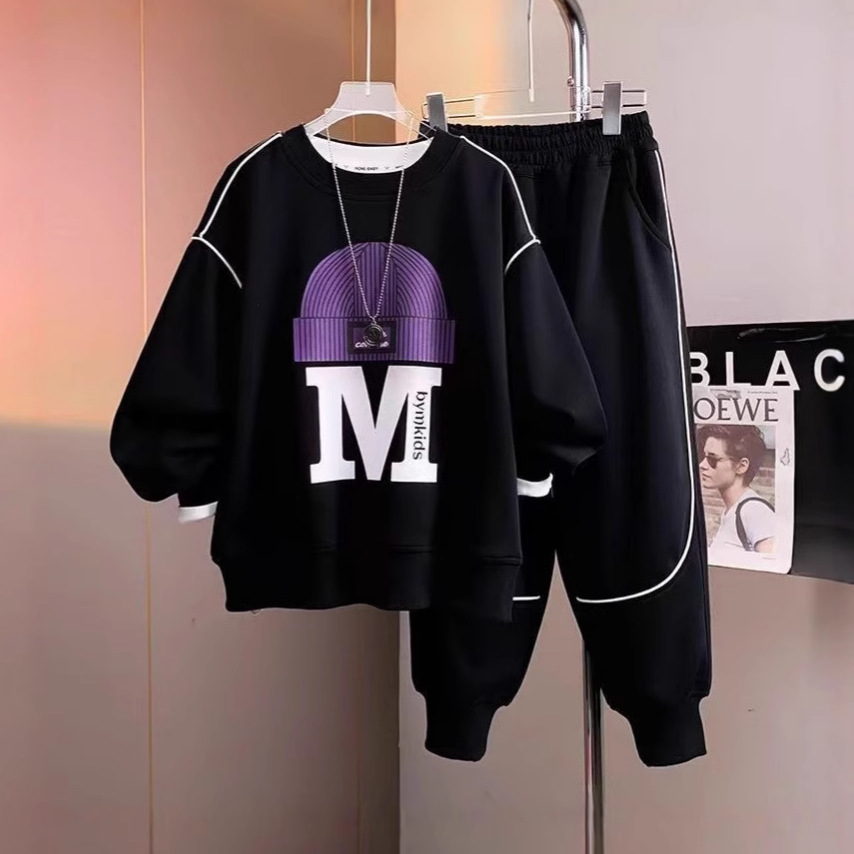 童装男童运动套装秋装2025新款中大儿童休闲卫衣两件套衣服春秋款