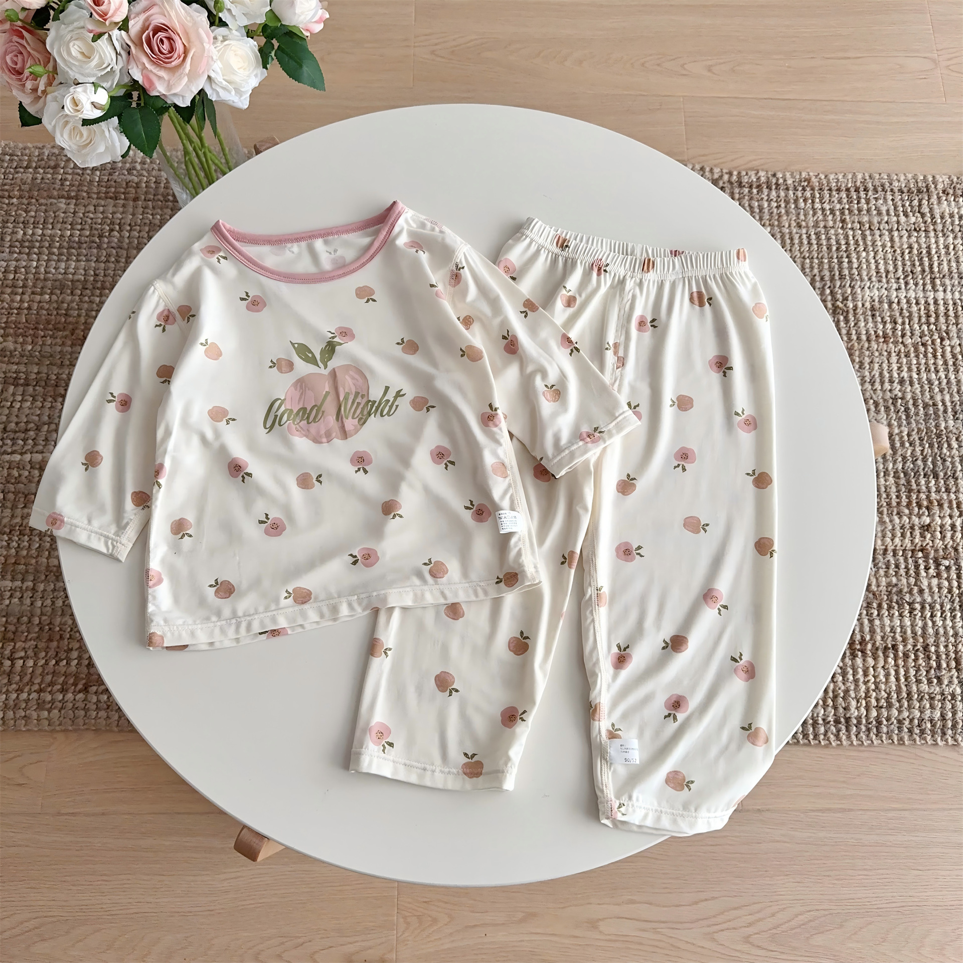 儿童睡衣防着凉儿童空调服七分袖家居服天丝优可丝儿童服装拿货
