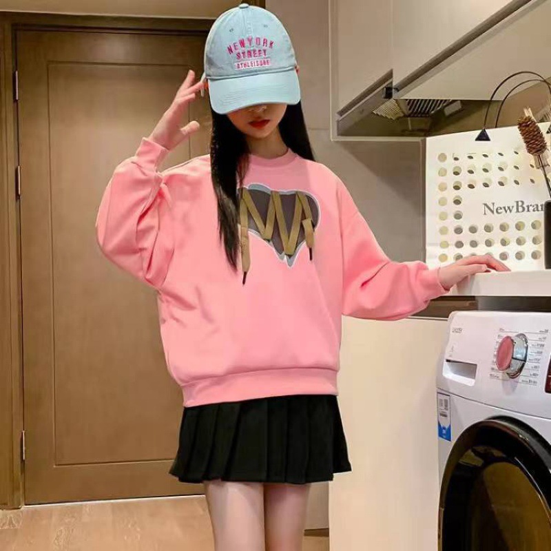 女童卫衣春秋款时尚新款儿童秋季时髦长袖上衣秋装套头印花卫衣