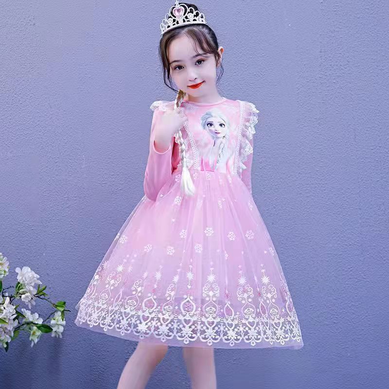 2秋冬款女童连衣裙子爱莎公主儿童蓬蓬纱裙8艾沙冰雪奇缘洋气秋装