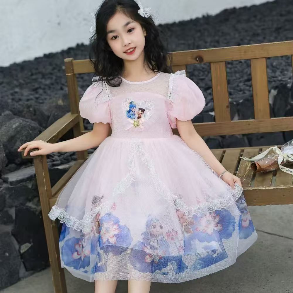 哪吒服装儿童公主裙夏季女童连衣裙2025新款洋气纱裙宝宝礼服裙子