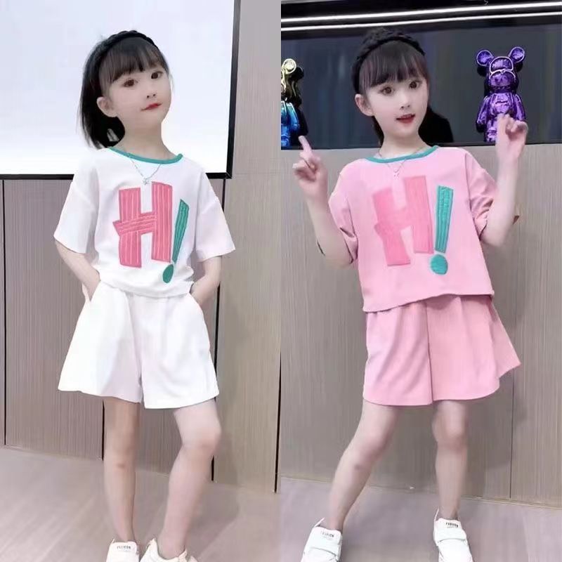 女童夏装套装运动衣服6大儿童装7岁小女孩短袖夏季洋气时髦两件套