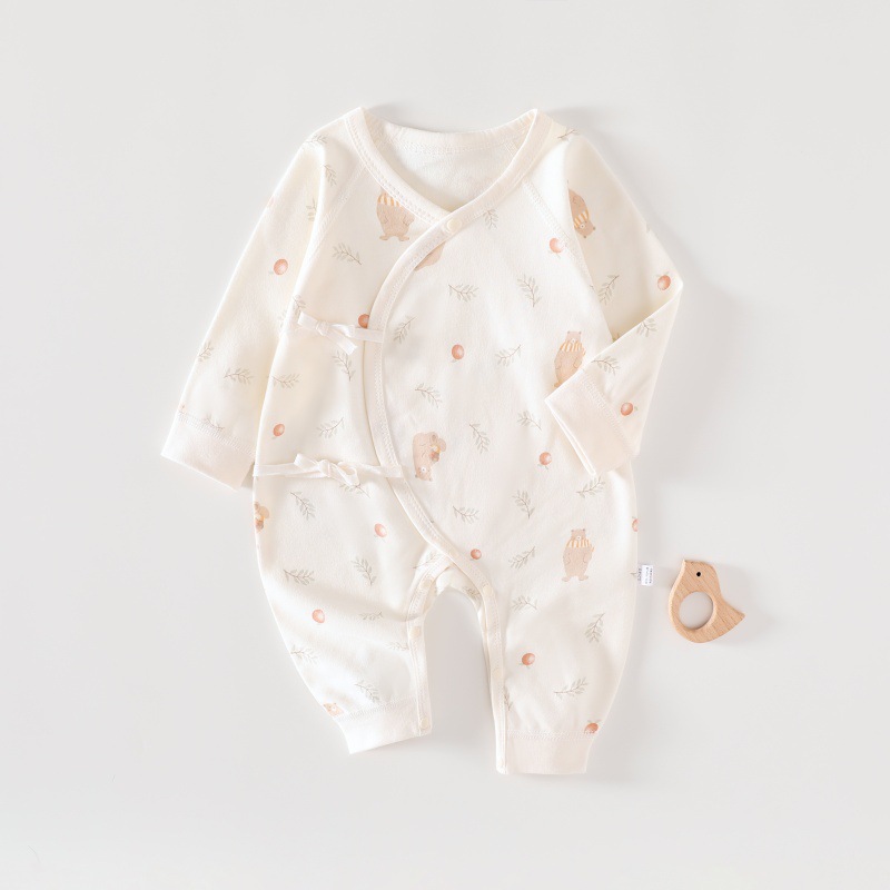 新生婴儿儿衣服纯棉和尚服春秋0-6月初生宝宝连体衣哈衣爬服外出