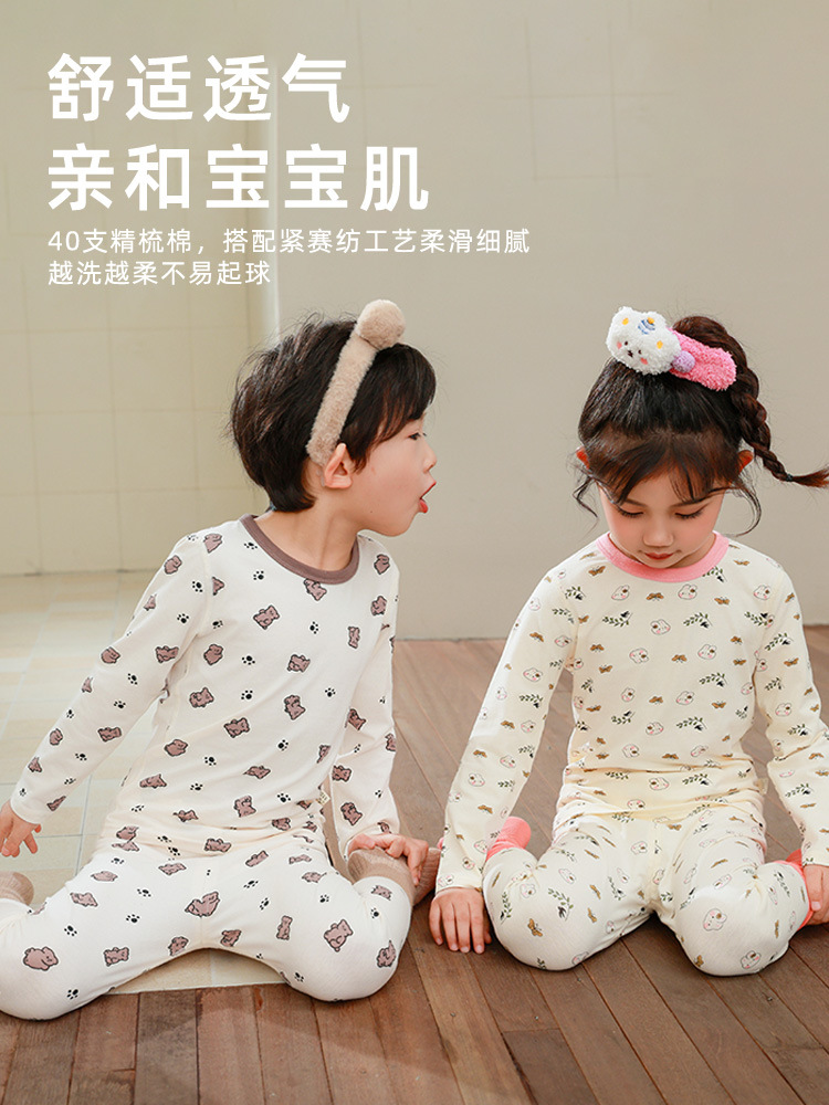 【10A】儿童秋季家居A类卡通200克莱卡家居服套装卡通磨毛