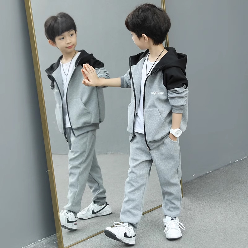 儿童装春季男童套装春装新款酷帅炸街男孩2025运动服春秋两件套潮