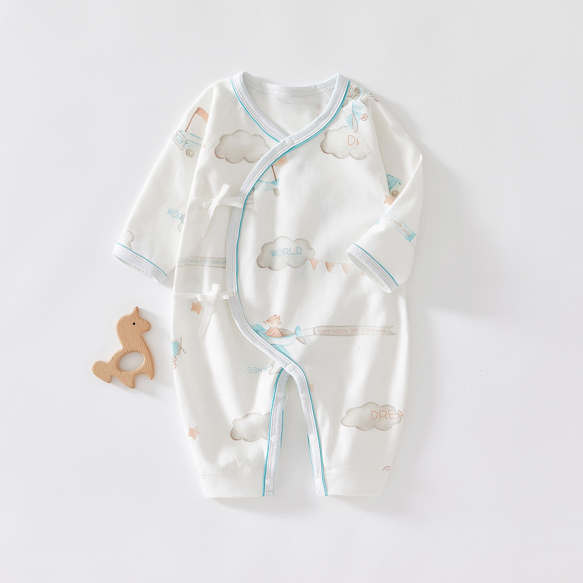 婴儿衣服夏季0-6月和尚哈衣爬服春夏薄款新生婴儿连体衣一件代发