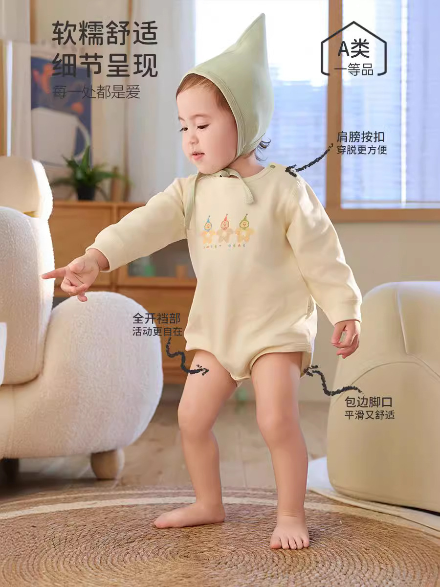 安阳婴童装婴儿衣服包屁衣秋冬季新生儿加厚内搭包屁衣婴儿爬服