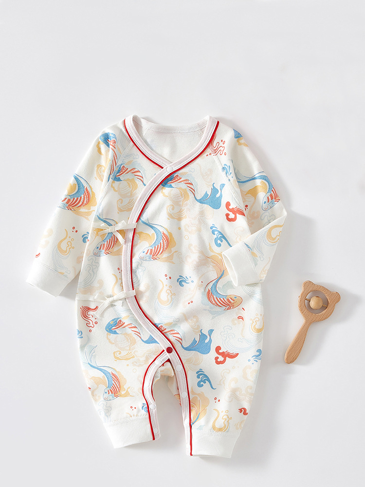 宝宝连体衣春秋婴儿衣服新生儿纯棉哈衣爬服秋季蝴蝶衣新生儿衣服