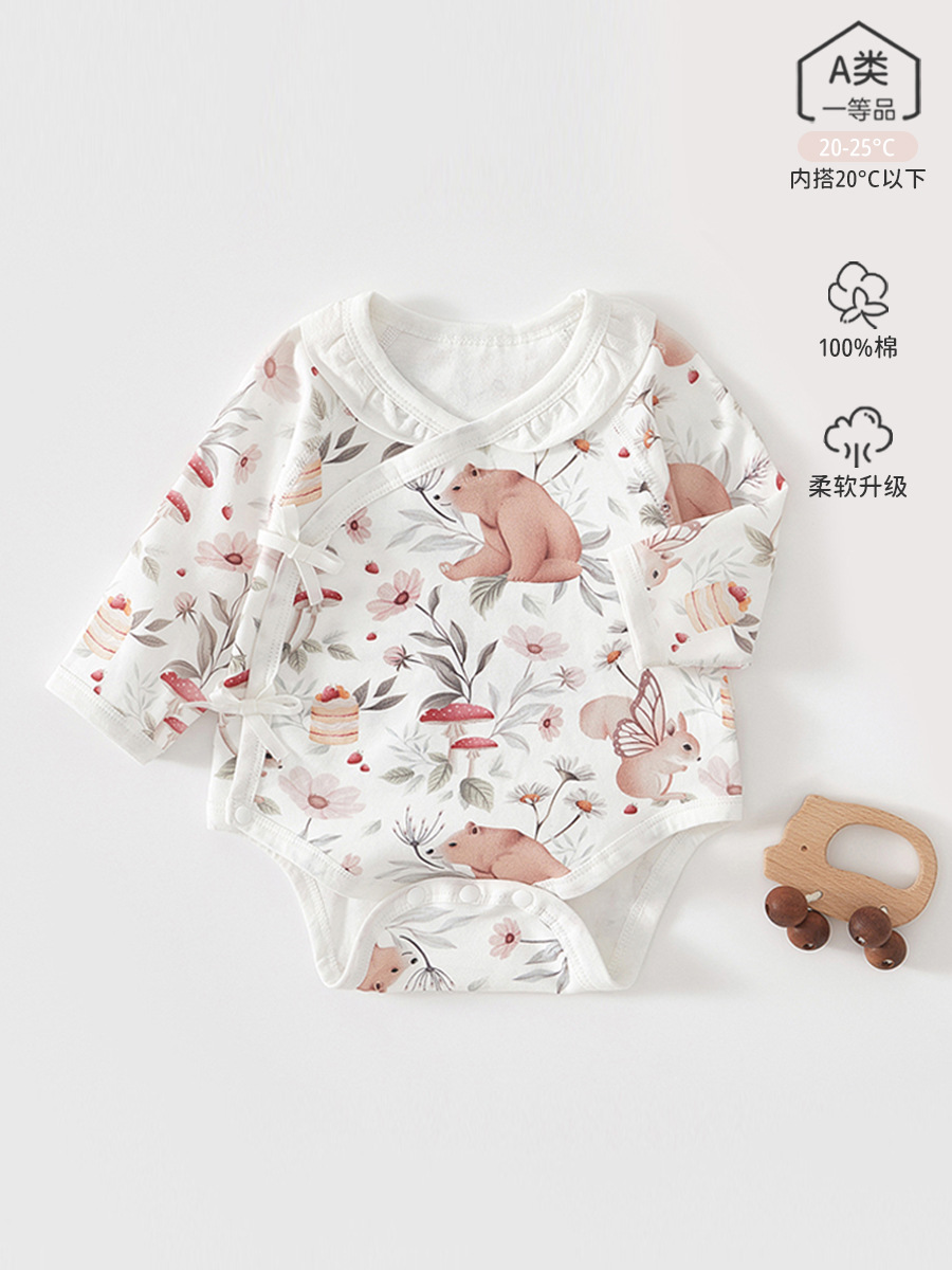 长袖包屁衣秋款a类纯棉小月龄婴儿爬服婴幼儿秋装超萌春秋婴儿服