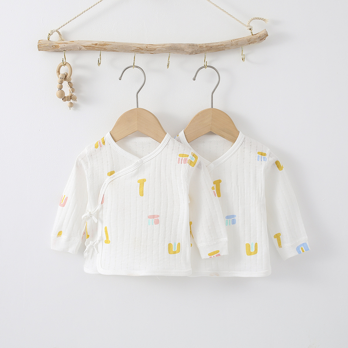新生婴儿儿衣服初生半背衣夏季款宝宝纯棉上衣薄款和尚服夏装